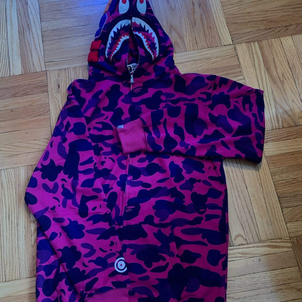 BAPE Color Camo Shark Full Zip Hoodie 'Purple'